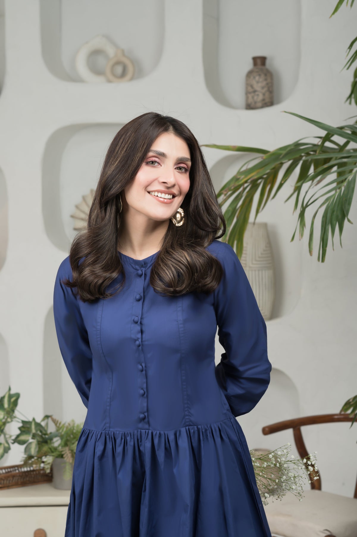 Lilliana blue cotton dress - Timeless by Waliya Noor