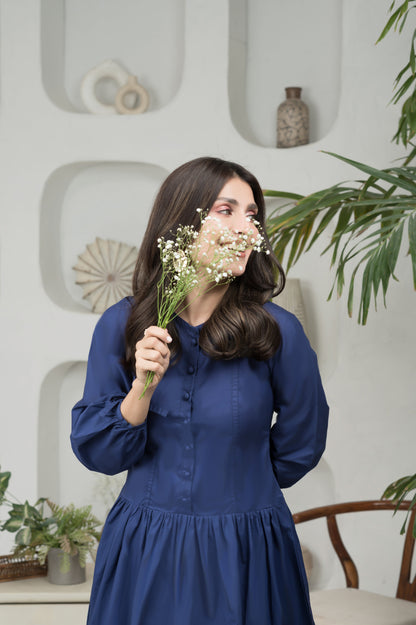 Lilliana blue cotton dress - Timeless by Waliya Noor