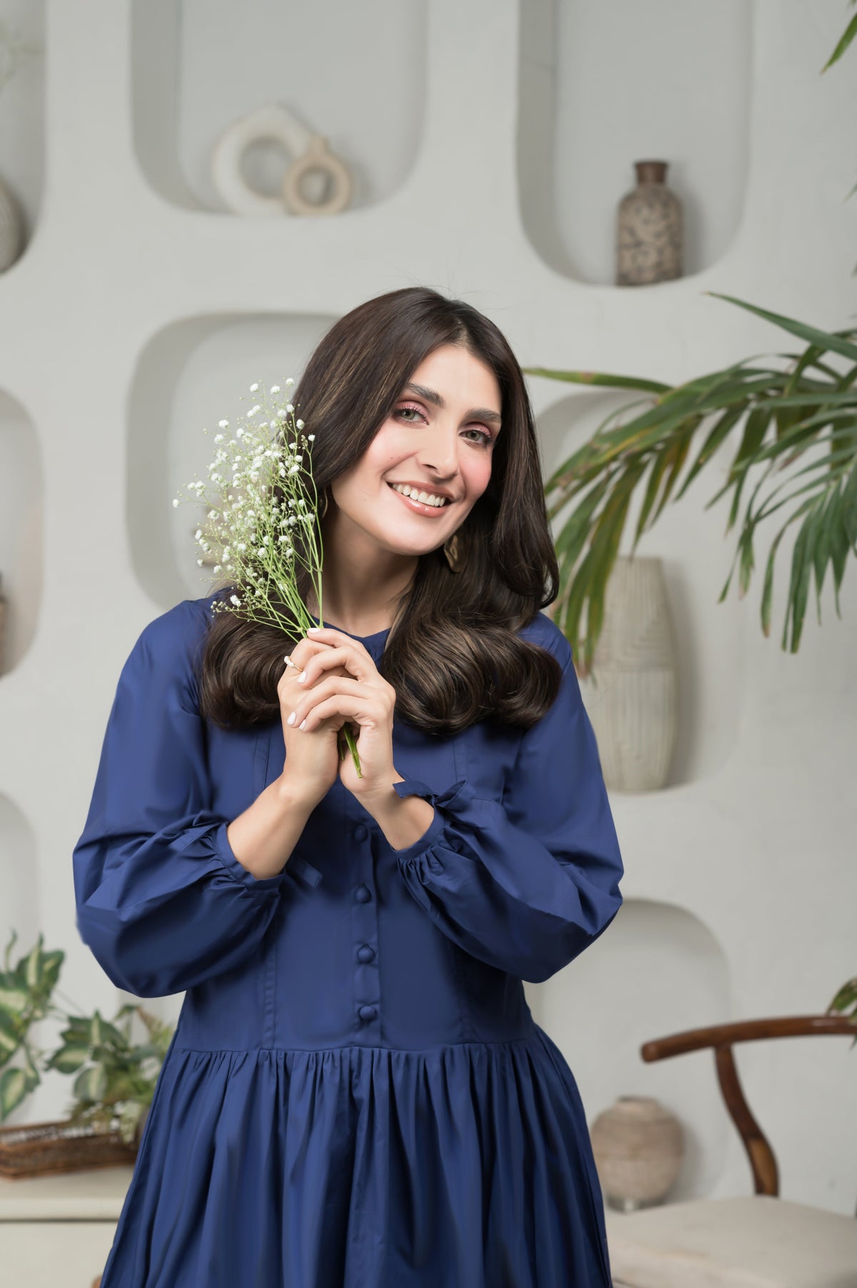 Lilliana blue cotton dress - Timeless by Waliya Noor