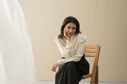 Moonlit Muse (Ivory shirt only)-MLVEDA-Timeless by Waliya Noor