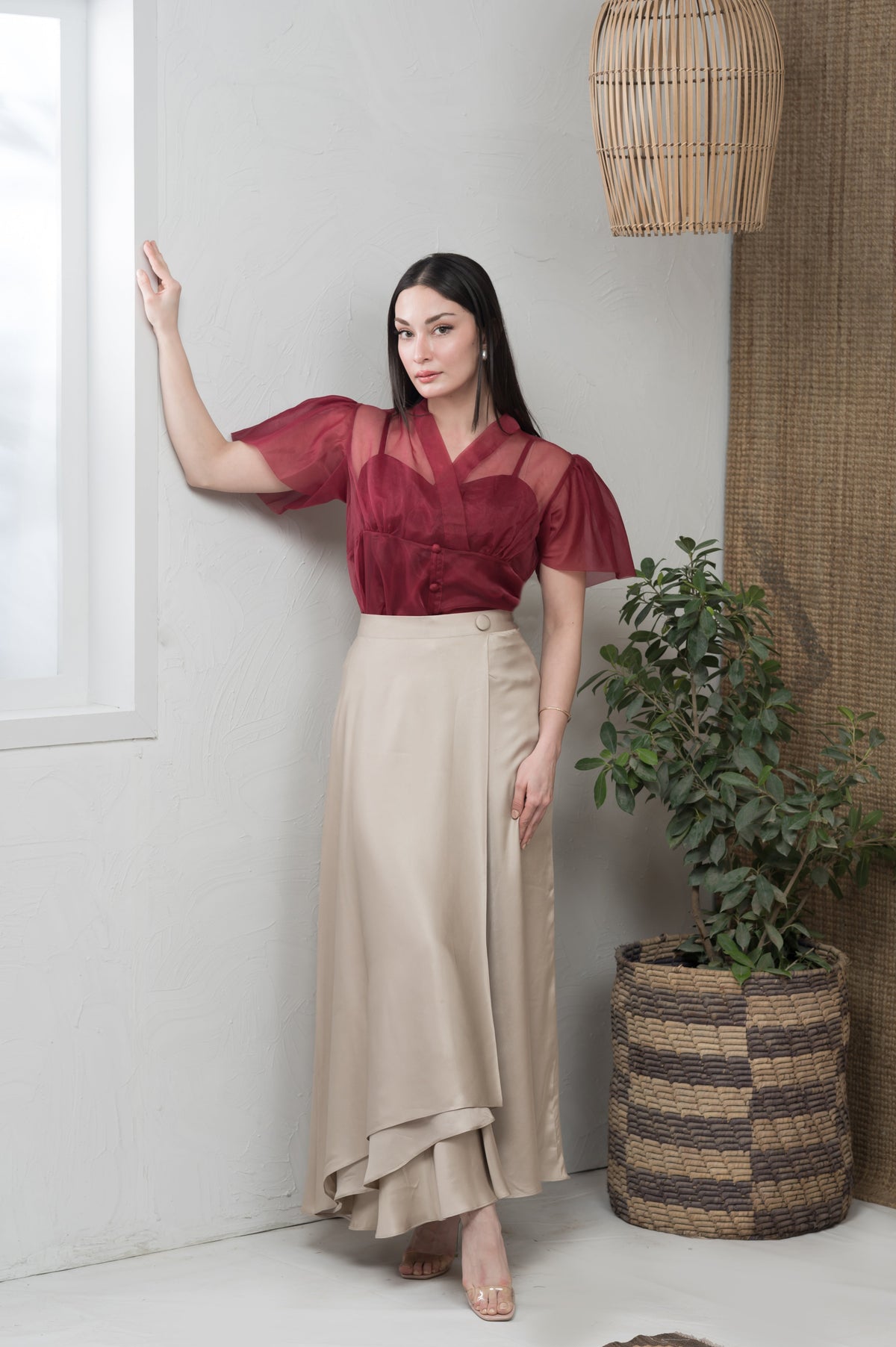 Overlap Muse silk wrap skirt - Timeless by Waliya Noor
