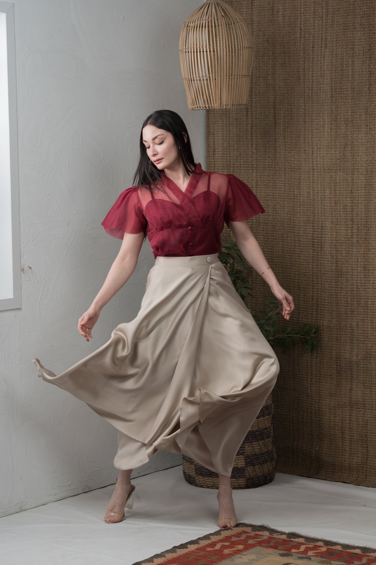 Overlap Muse silk wrap skirt - Timeless by Waliya Noor
