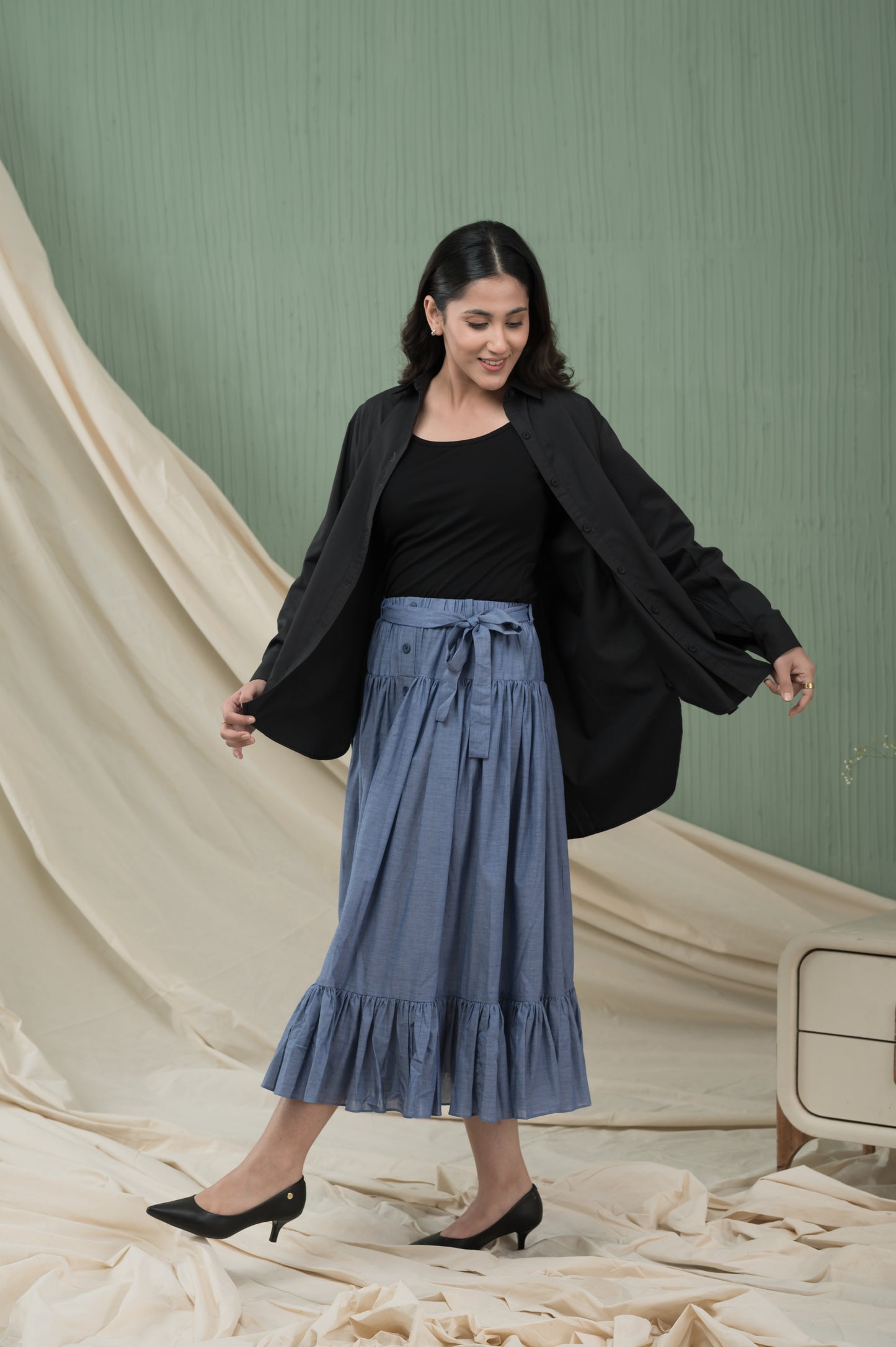 Azure Days (Skirt only)-MLVEDA-Timeless by Waliya Noor