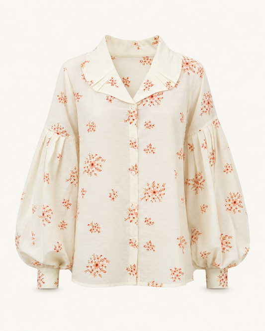 Buttercup Breeze floral cotton shirt outfit-only
