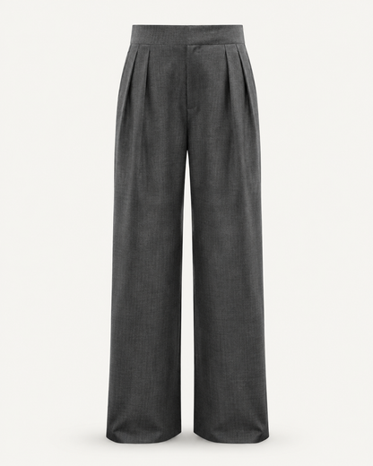 Charcoal Luxe grey wool pants outfit-only