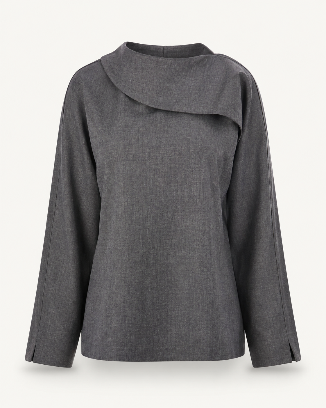 Charcoal Luxe grey wool shirt outfit-only