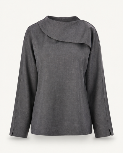 Charcoal Luxe grey wool shirt outfit-only