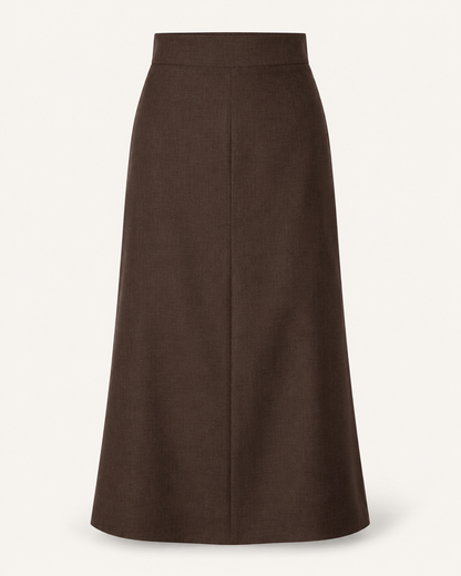 Espresso Chic brown maxi skirt, outfit-only product view
