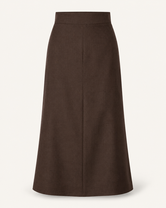 Espresso Chic brown maxi skirt, outfit-only product view