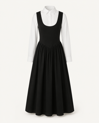 Frosted Grace black dress and white shirt outfit-only product image