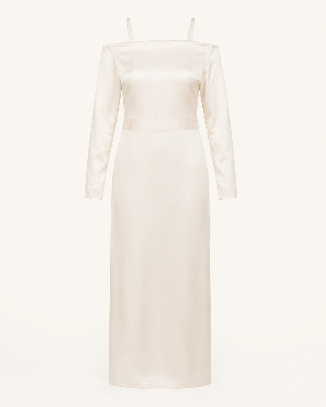 Katrine pastel yellow silk dress, outfit-only view