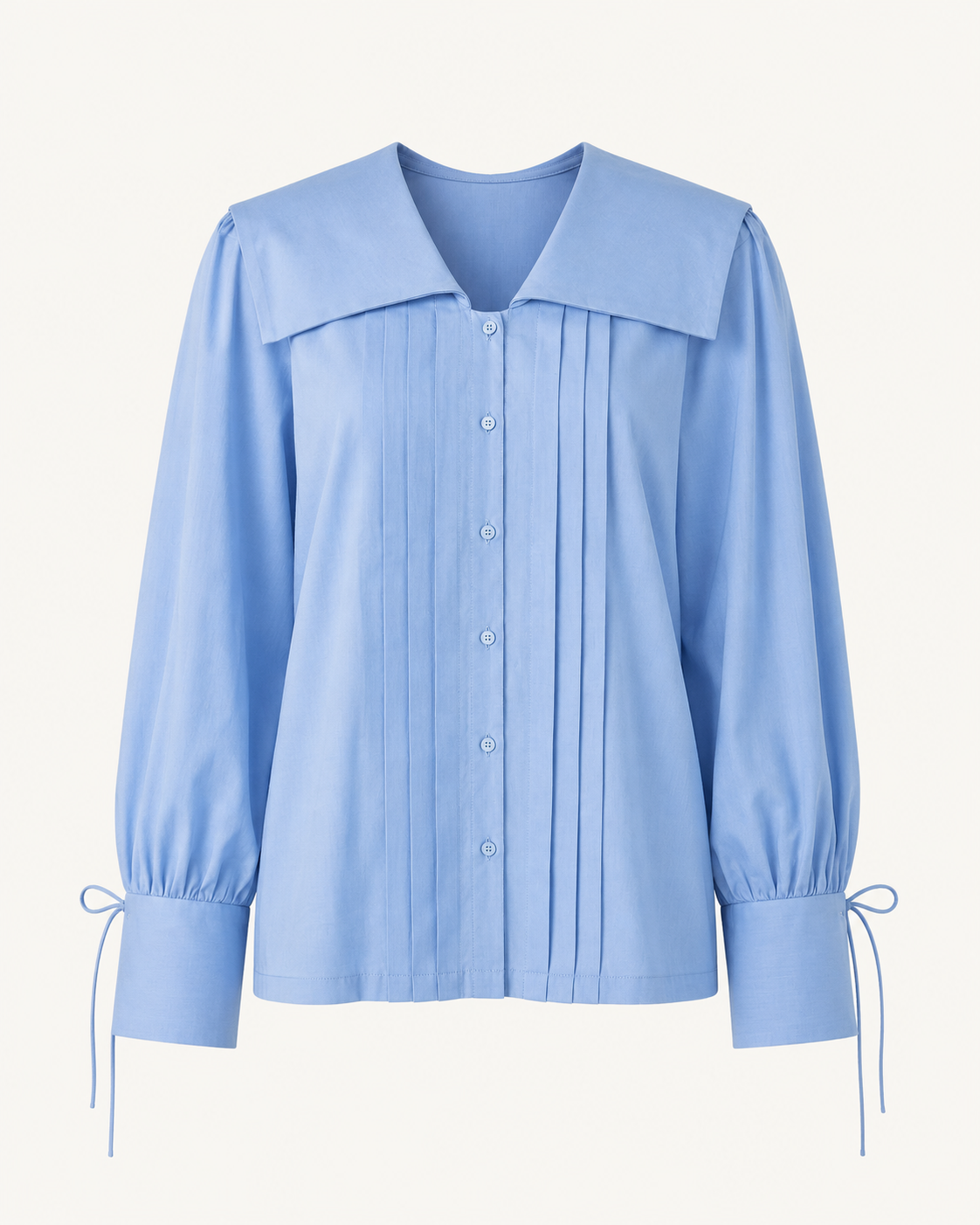 Ocean Mist powder blue cotton shirt, outfit-only view