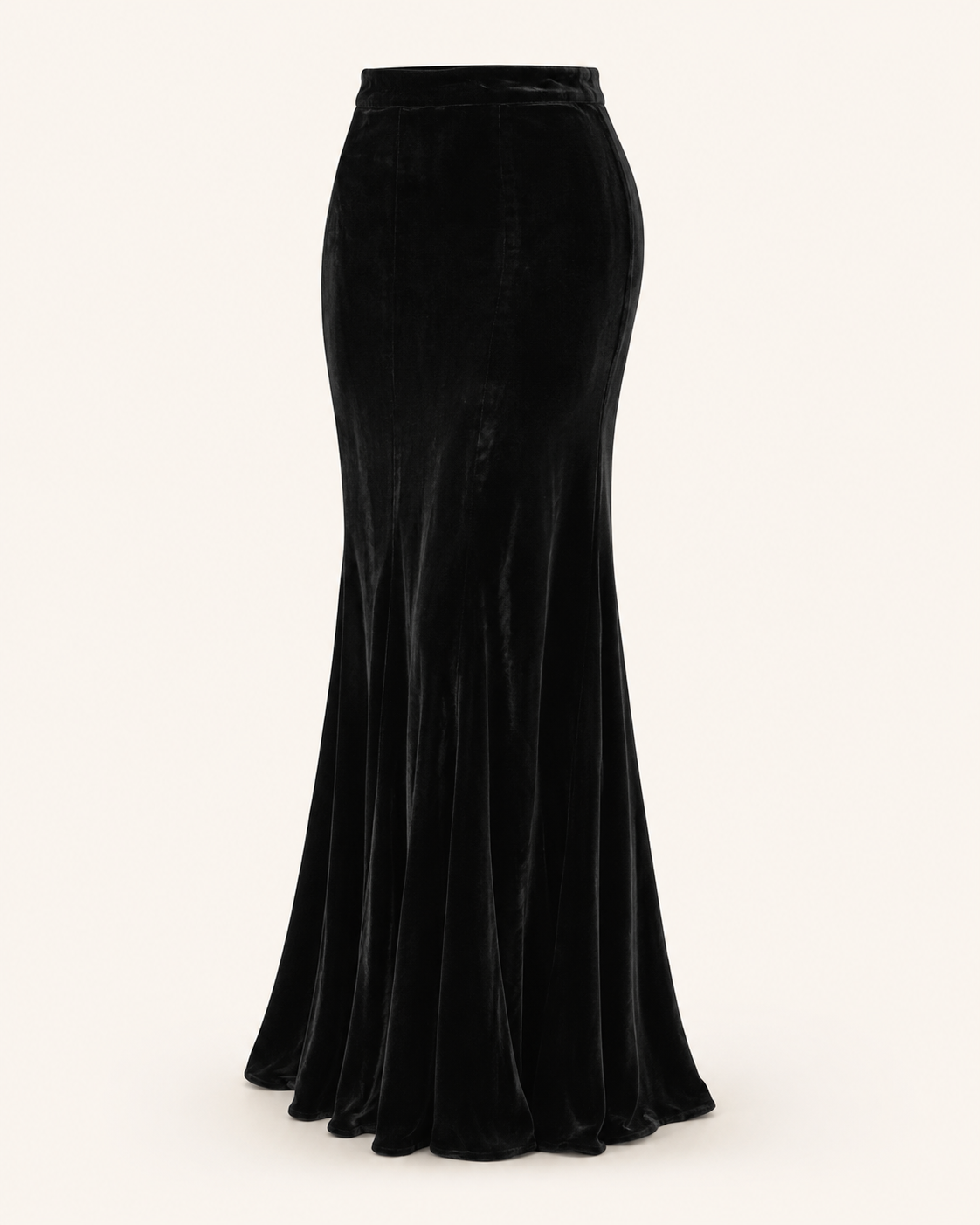 Plush Perfection black velvet skirt, outfit-only product image