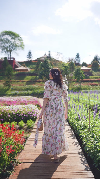Marigold Petals Chiffon Dress