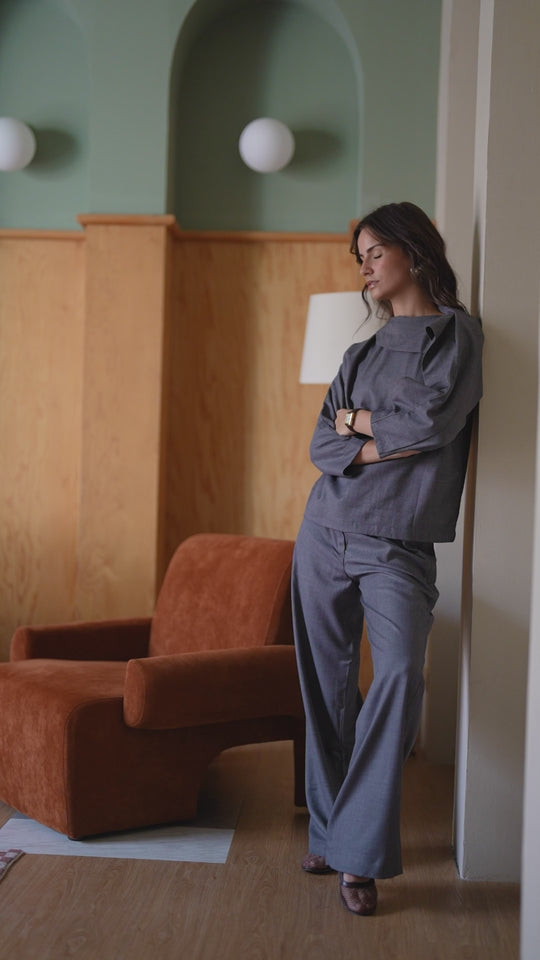 Charcoal Luxe set (Shirt & pants)
