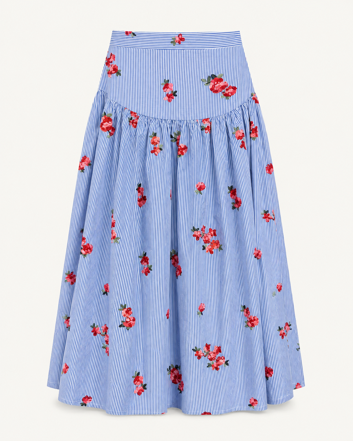 Roses and Stripes embroidered skirt, outfit-only product image