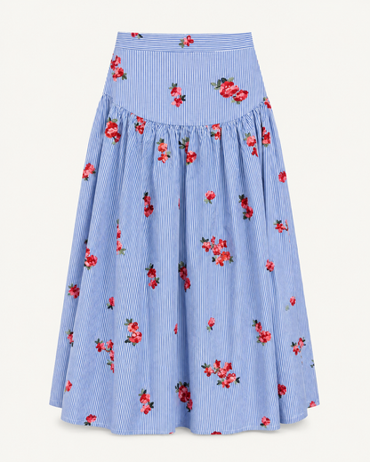Roses and Stripes embroidered skirt, outfit-only product image