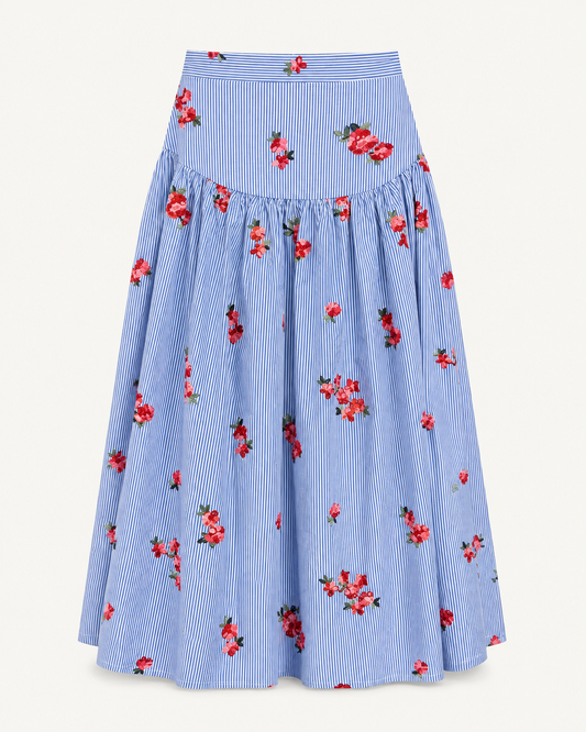 Roses and Stripes embroidered skirt, outfit-only product image