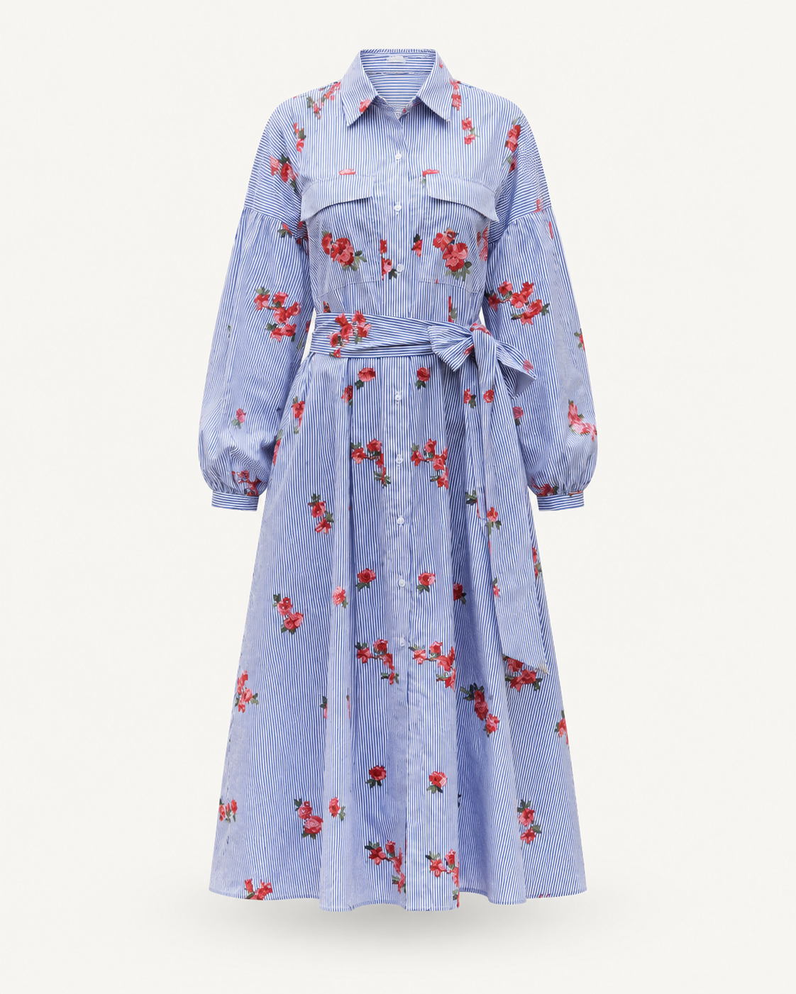 Rosette Stripes Dress outfit-only ghost mannequin
