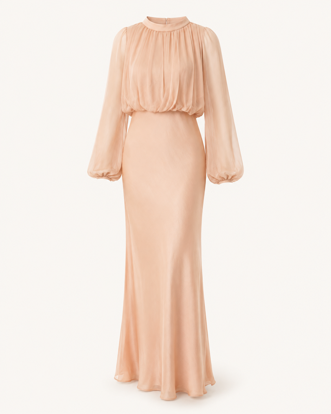 Sabrina blush silk and georgette dress, outfit-only product image