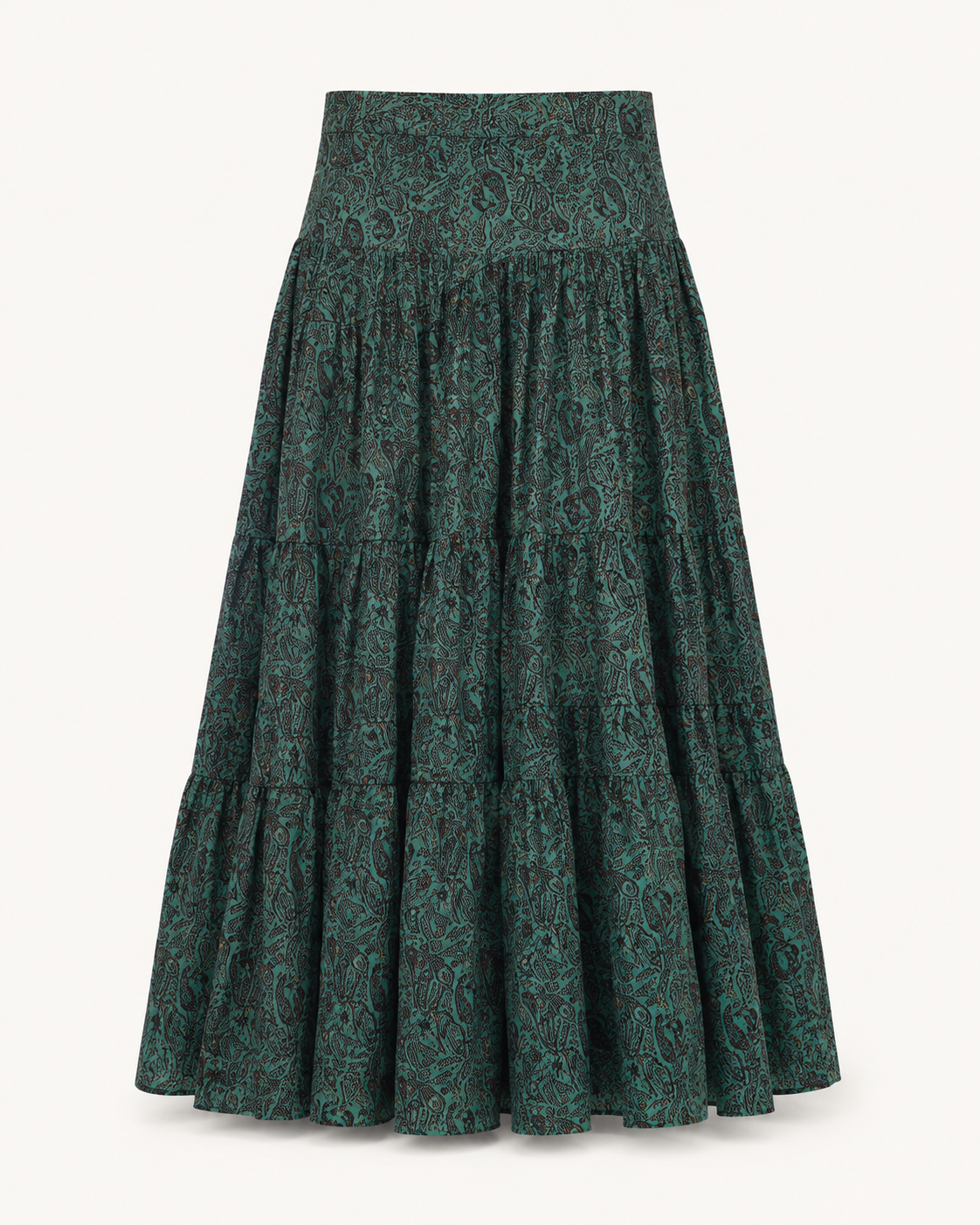 Secret Garden green paisley skirt, outfit-only product image