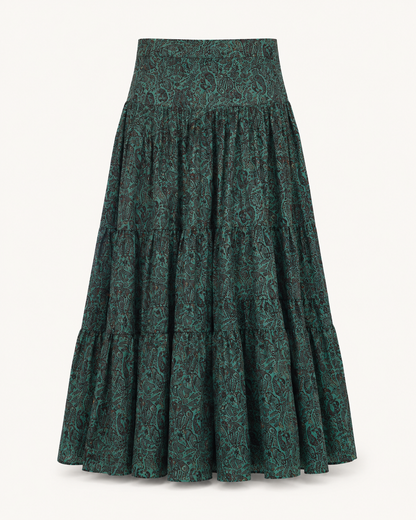 Secret Garden green paisley skirt, outfit-only product image
