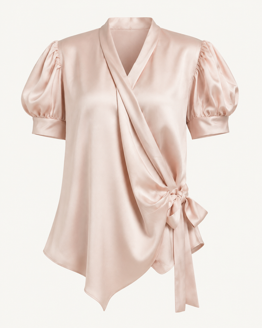 Serenity Silk tea pink shirt, outfit-only product image