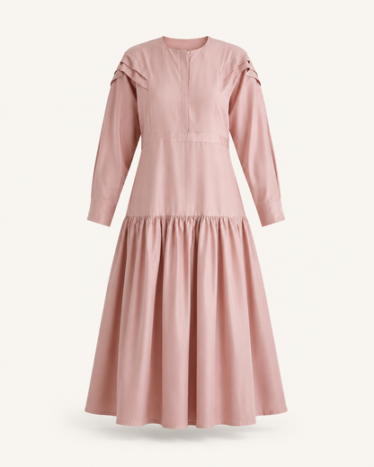 Snowdrop dusty pink cotton dress, outfit-only product image