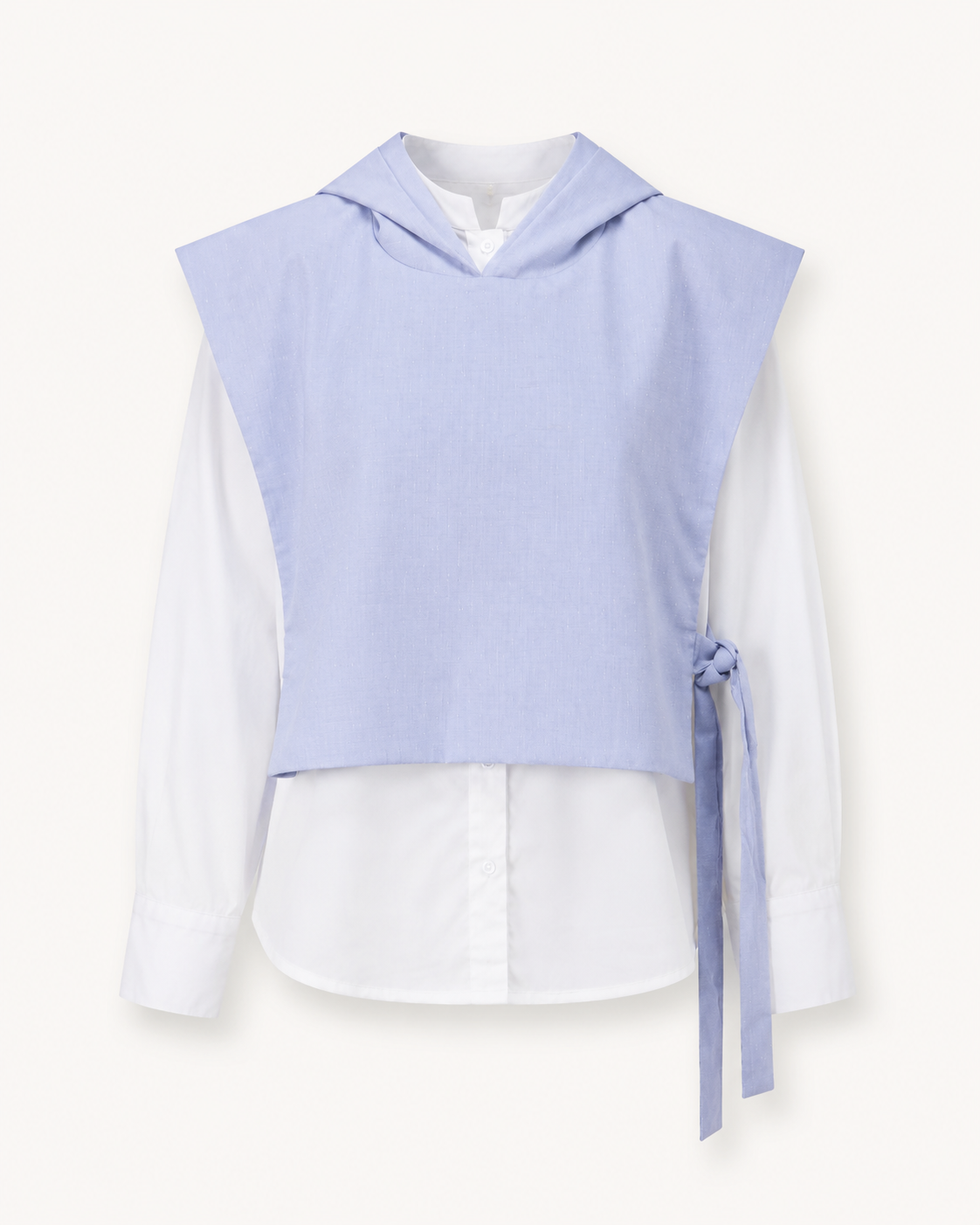 Timeless Duo Layer blue and white layered shirt, outfit-only product image