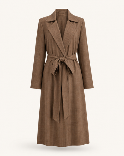 Timeless Trench brown formal coat, outfit-only product image