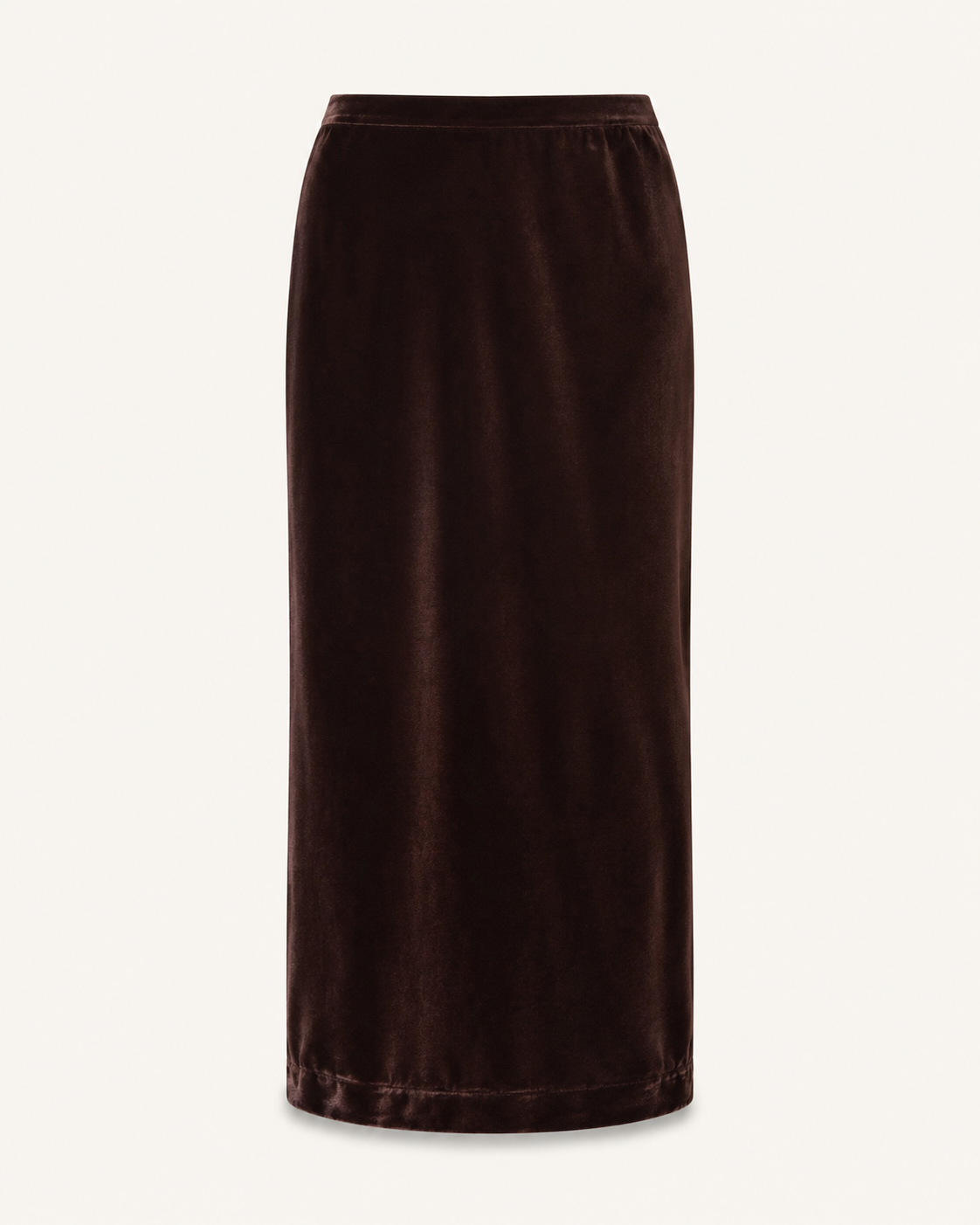 Velvet Whisper dark brown velvet skirt - outfit only