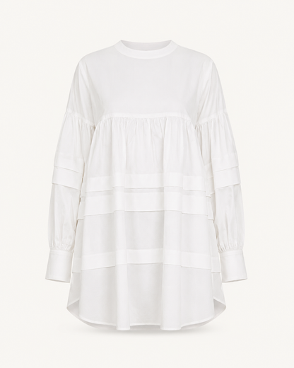 White Whisper layered white cotton shirt - outfit only